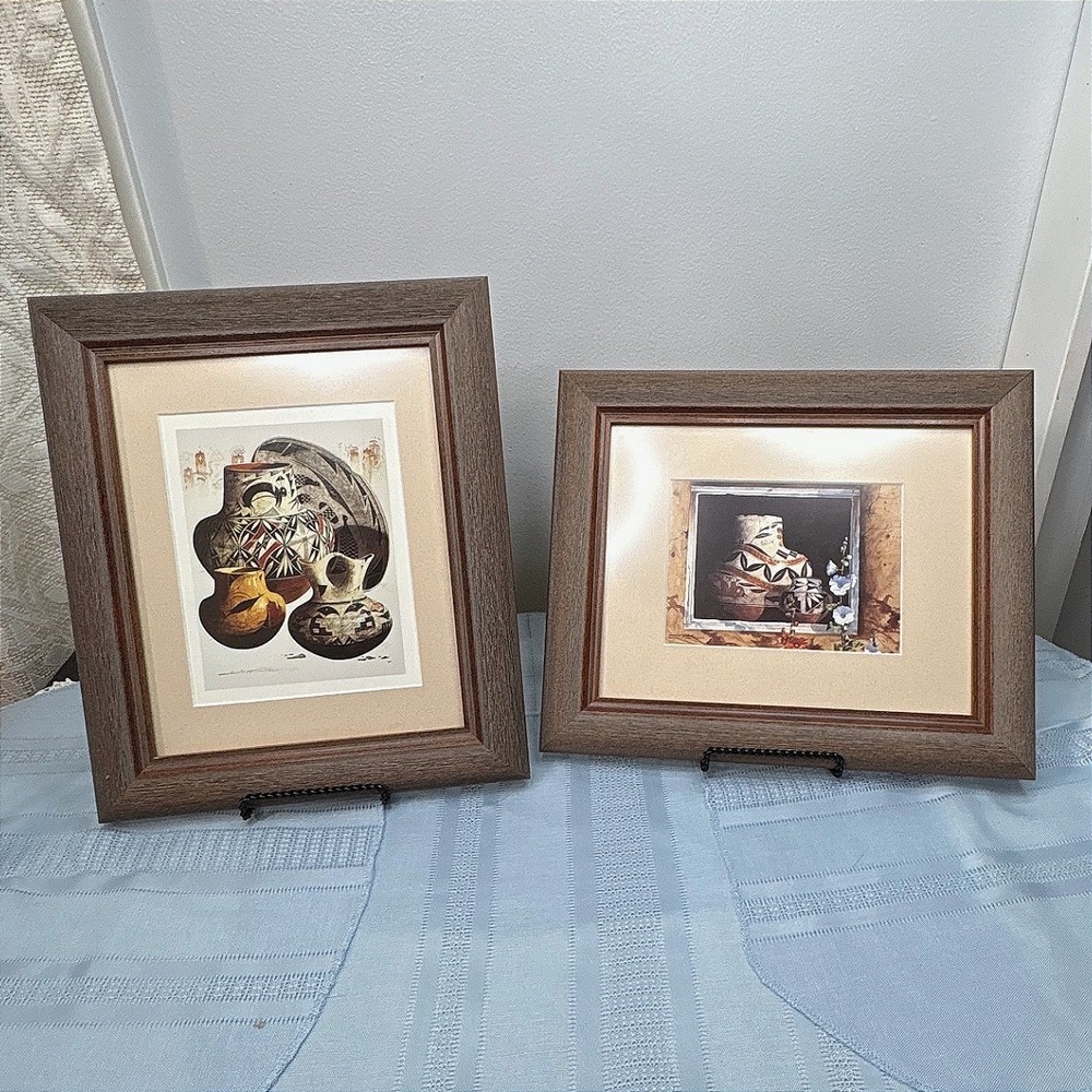 Michael C McCullough Southwest Pottery Lithograph Art Prints Set of 2